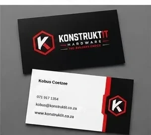 KonstruktIt Hardware business card, front and back