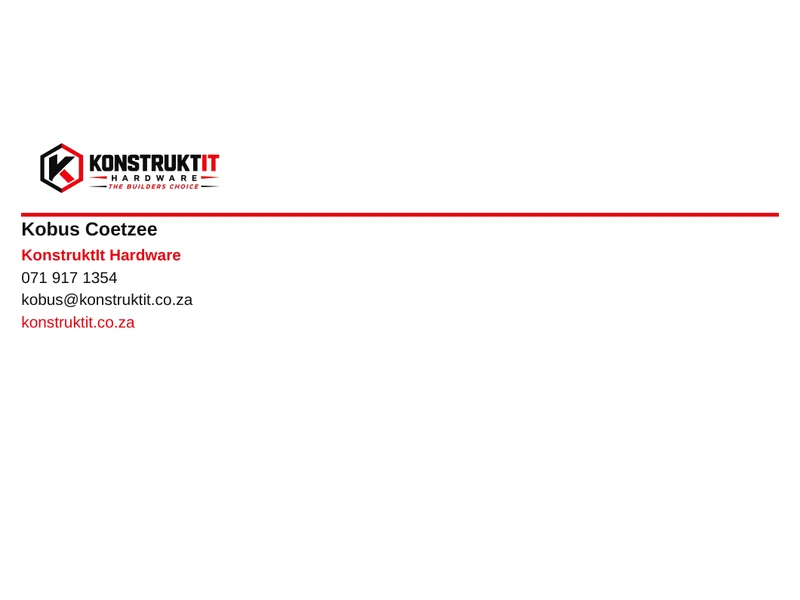 KonstruktIt email signature – desktop email view